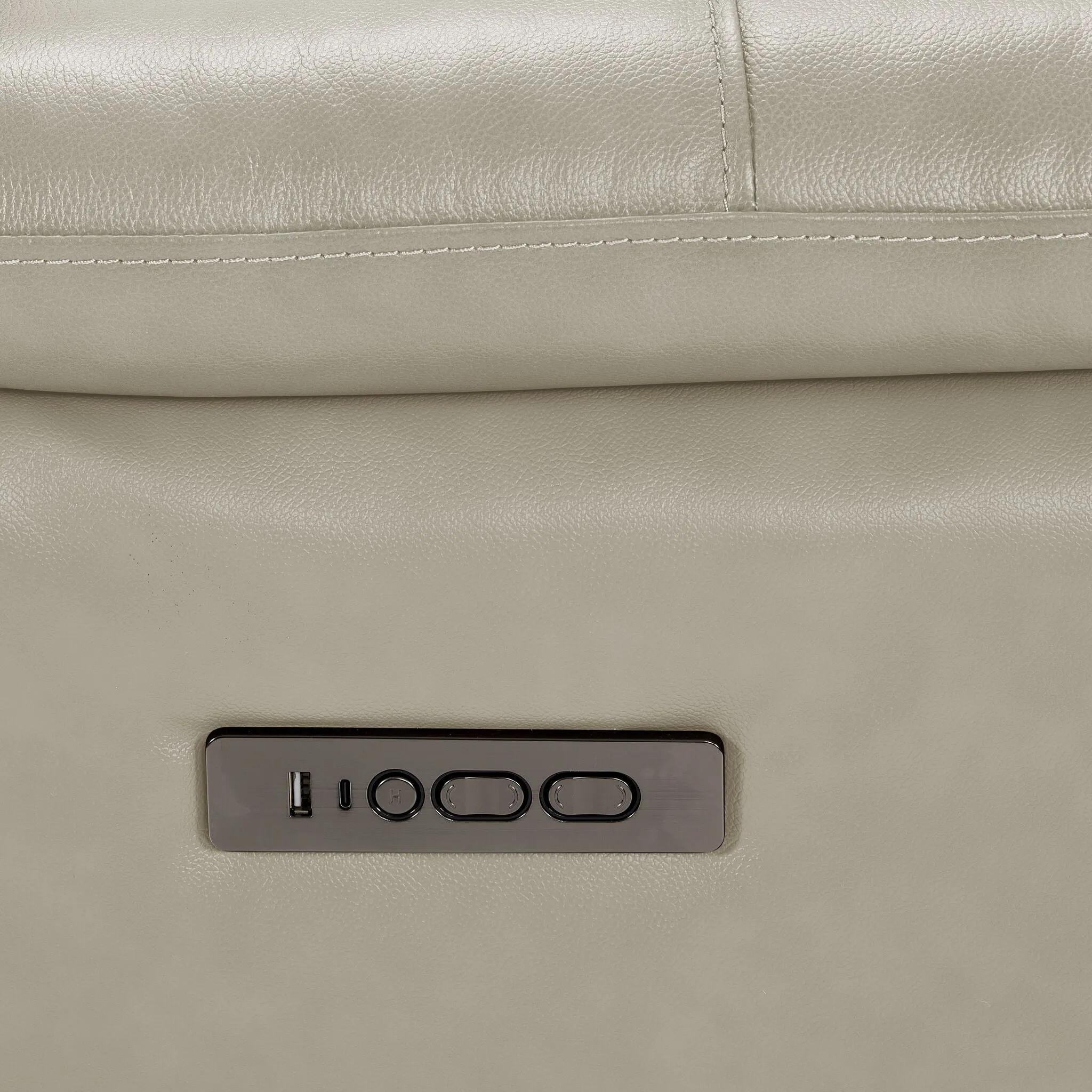 Allie Leather Dual Power Recliner - Fog