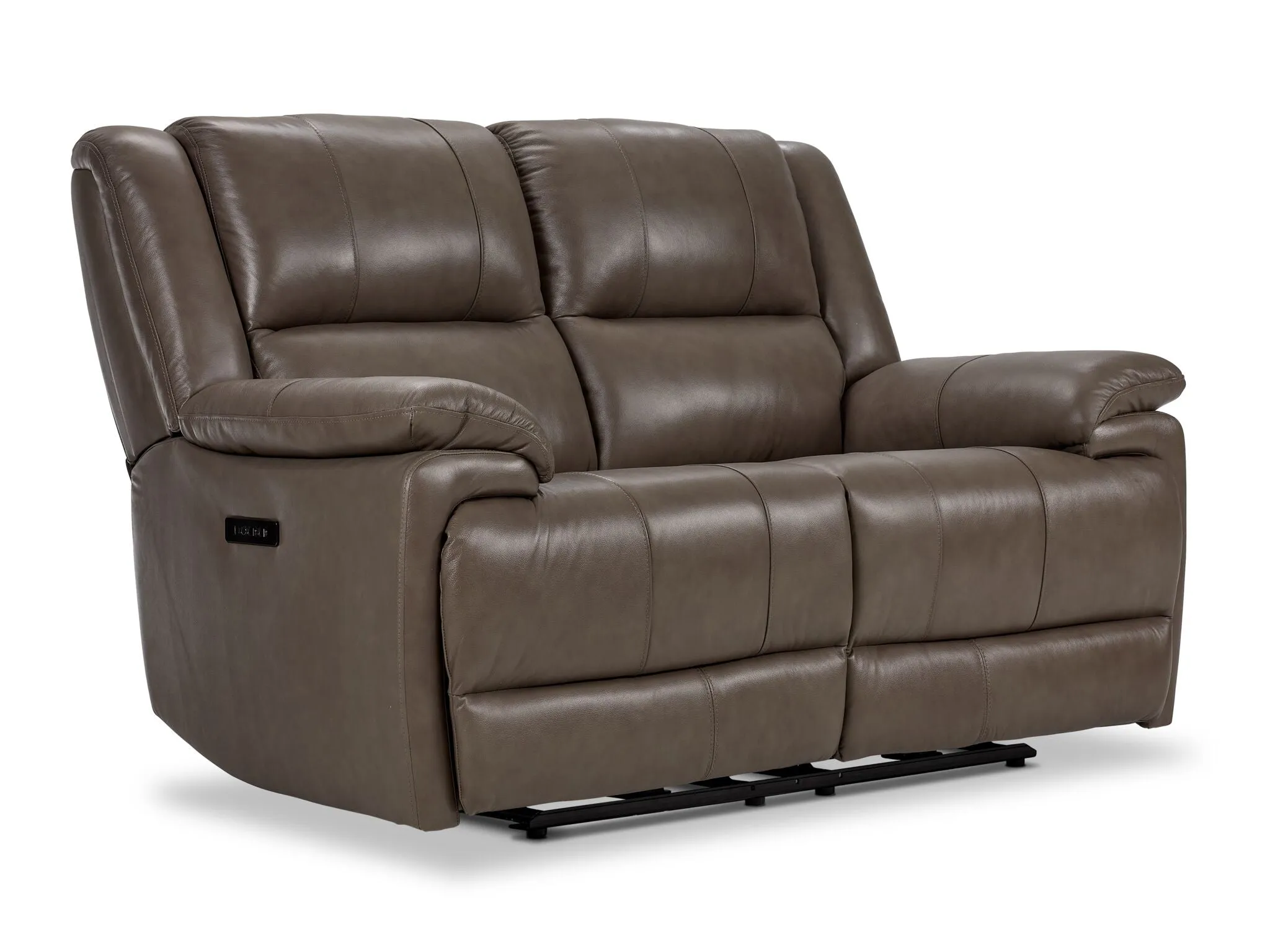 Allie Leather Dual Power Reclining Sofa and Loveseat Set - Mocha