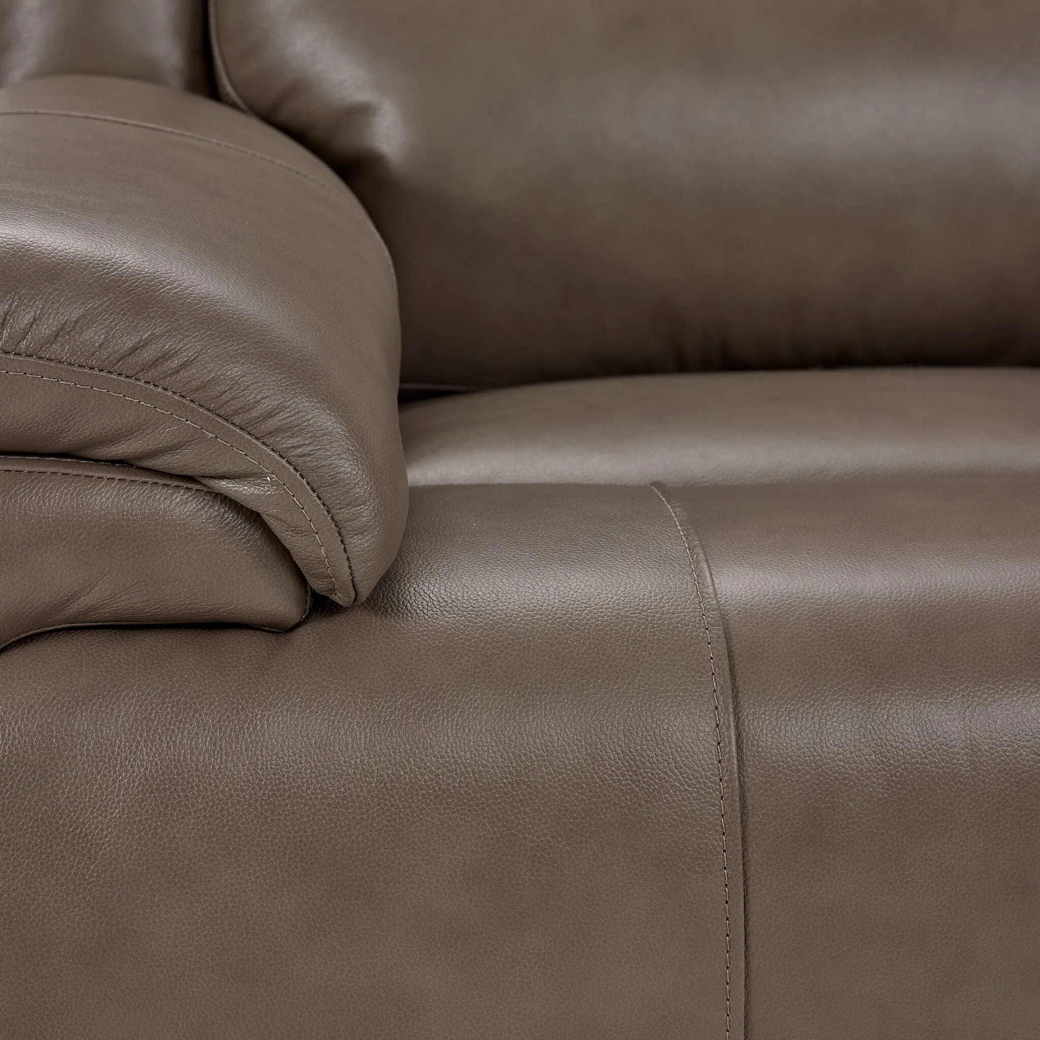 Allie Leather Dual Power Reclining Sofa and Recliner Set - Mocha