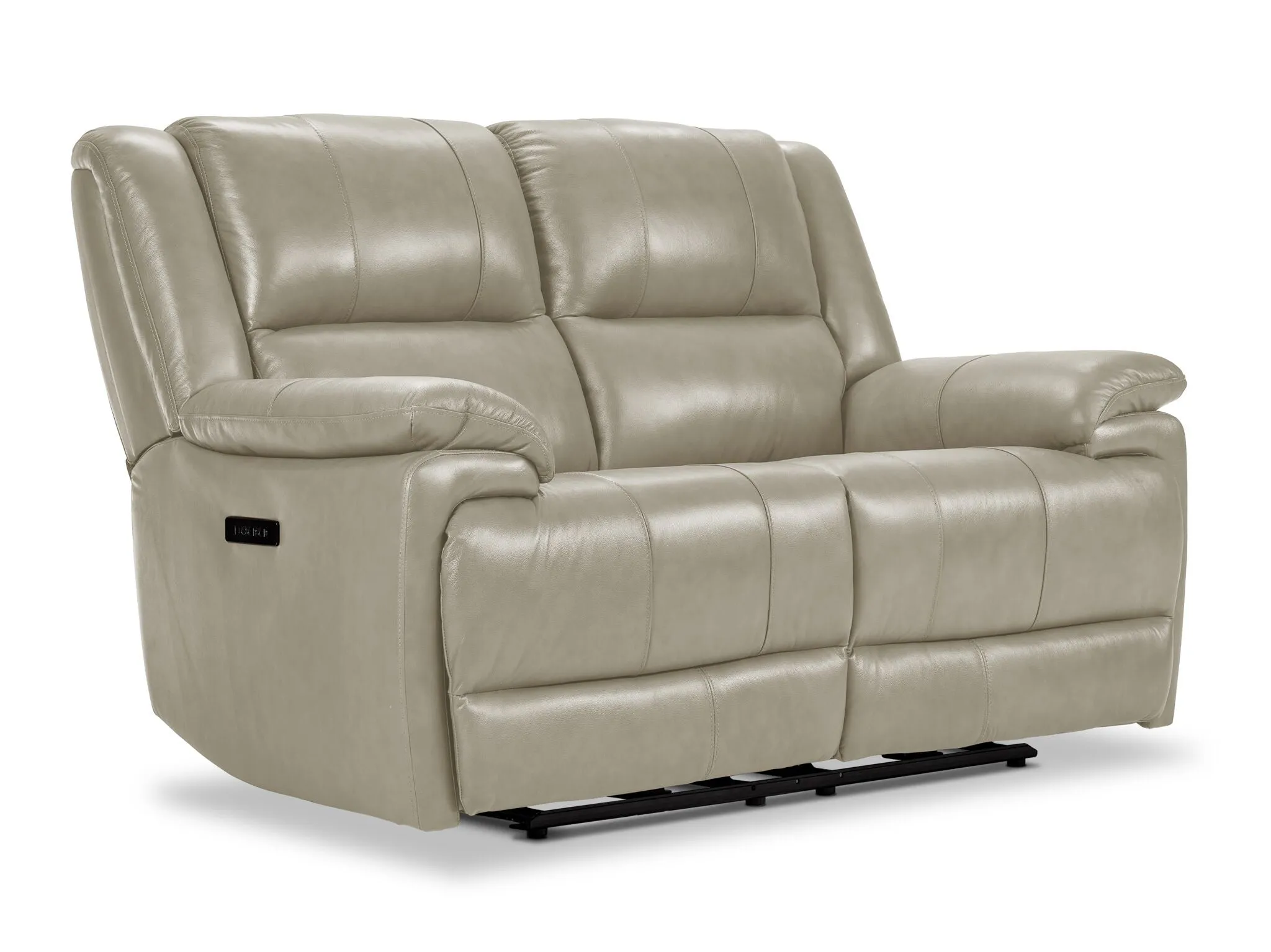 Allie Leather Dual Power Reclining Sofa, Loveseat and Recliner Set - Fog