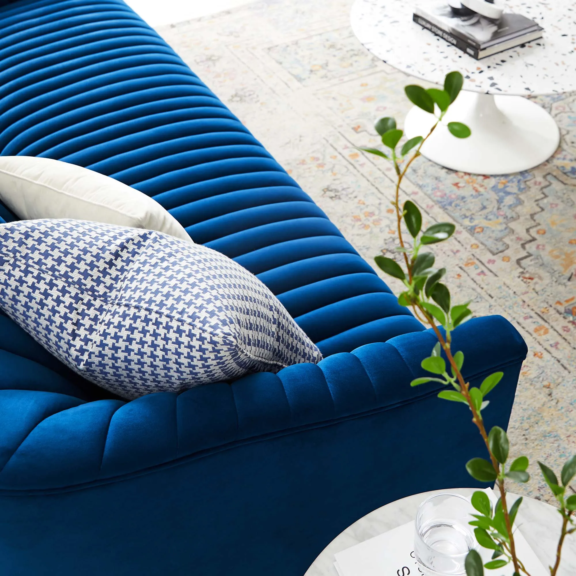 Announce Performance Velvet Channel Tufted Sofa by Modway