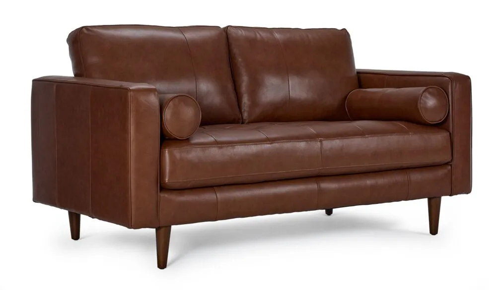 Bari Leather Sofa and Loveseat Set - Cobblestone