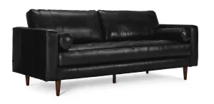 Bari Leather Sofa - Black
