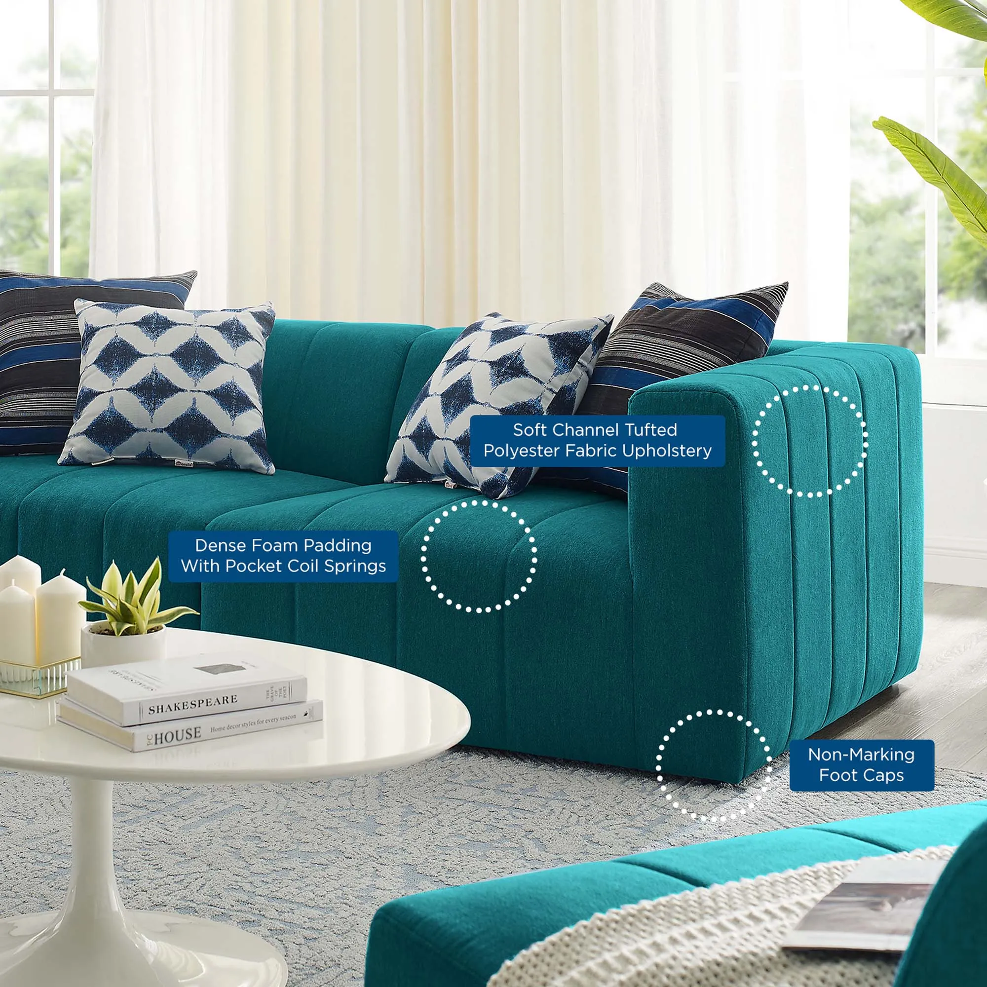 Bartlett Upholstered Fabric 2-Piece Loveseat by Modway