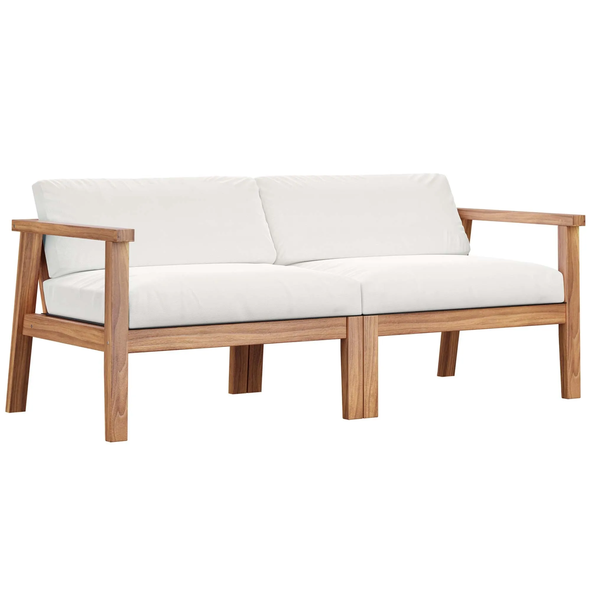 Bayport Outdoor Patio Teak Wood 2-Seater Loveseat by Modway