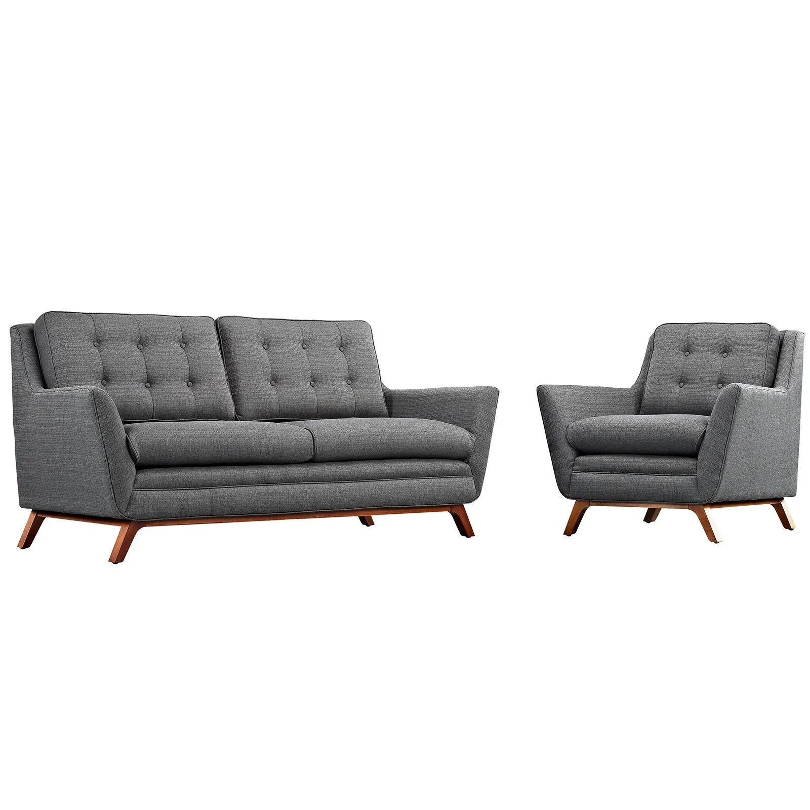 Beguile Living Room Set Upholstered Fabric Set of 2 by Modway