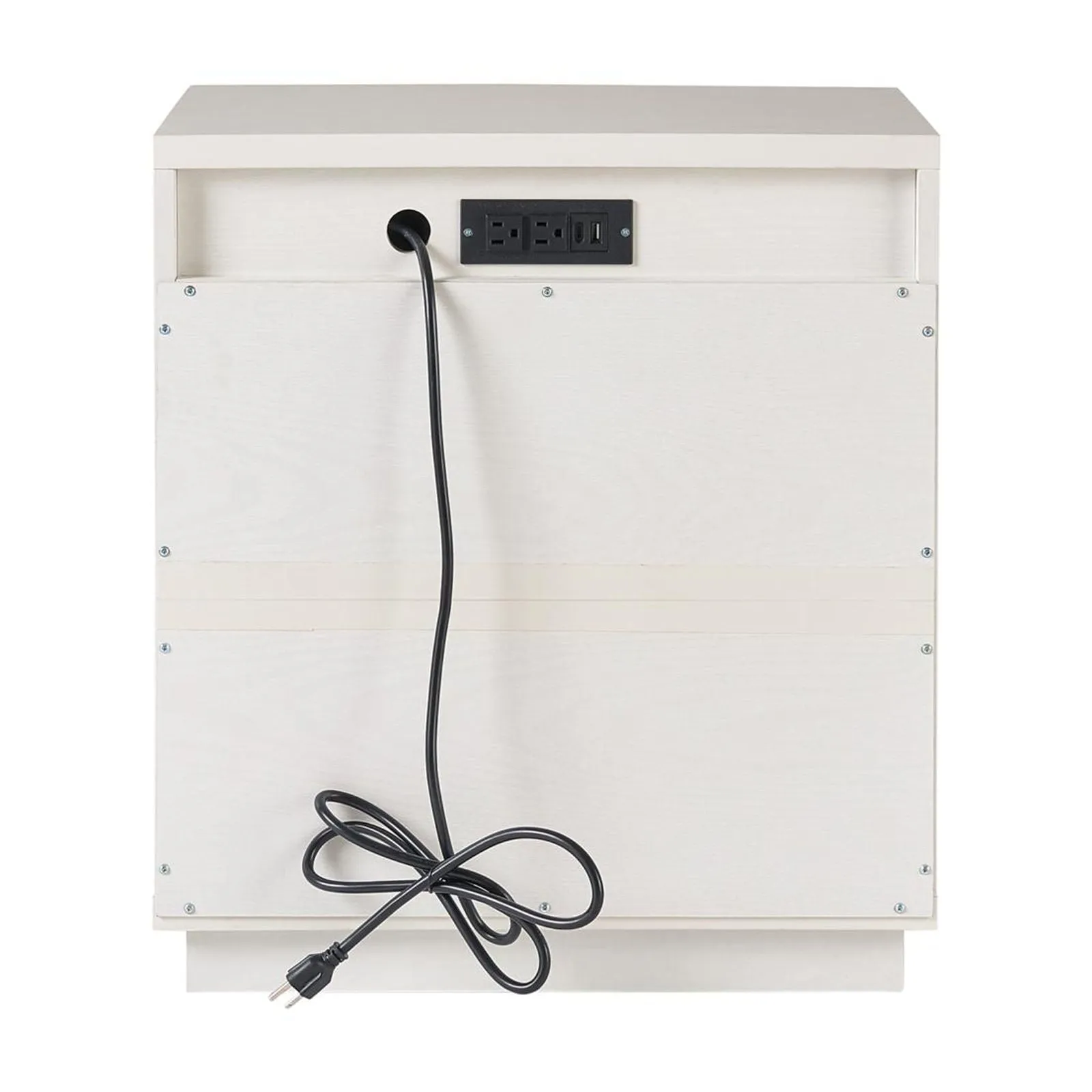 Better Homes & Gardens BHS436249972039 Lillian Fluted 2-Drawer Nightstand with USB, White Finish