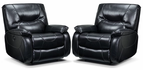 Canton 2-Pack of Power Recliners - Black