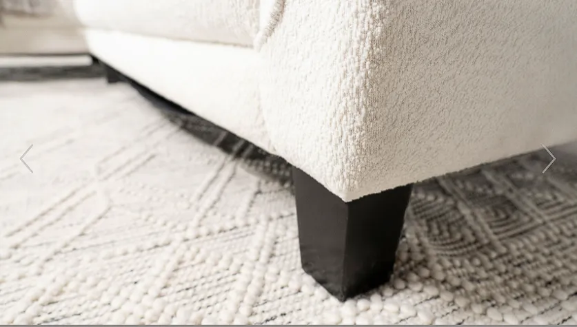 Caspian Upholstered Curved Arms Sectional Sofa White and Black