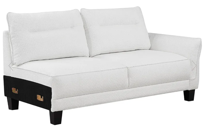 Caspian Upholstered Curved Arms Sectional Sofa White and Black