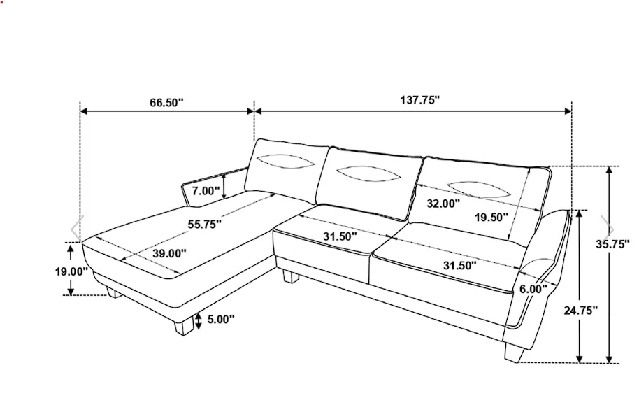 Caspian Upholstered Curved Arms Sectional Sofa White and Black