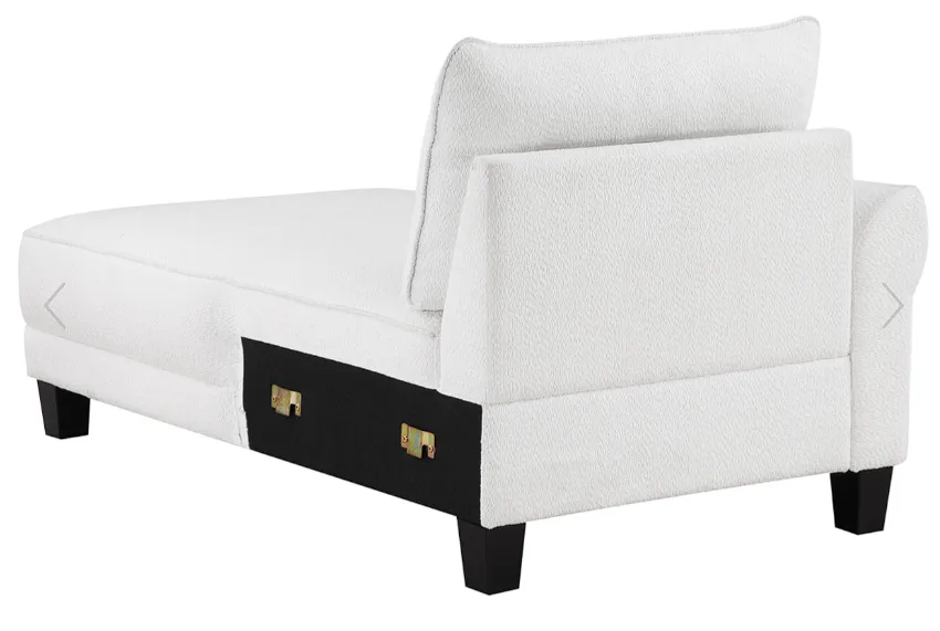 Caspian Upholstered Curved Arms Sectional Sofa White and Black