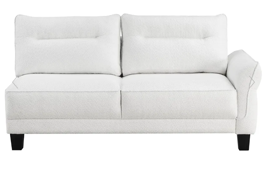 Caspian Upholstered Curved Arms Sectional Sofa White and Black