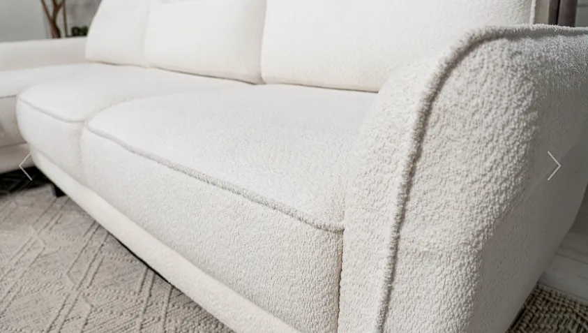 Caspian Upholstered Curved Arms Sectional Sofa White and Black