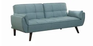 Caufield Biscuit-tufted Futon Turquoise Blue