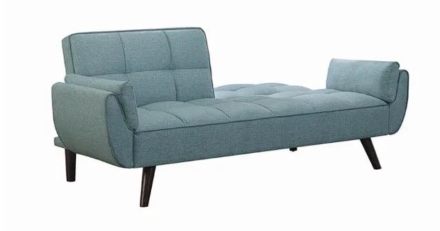 Caufield Biscuit-tufted Futon Turquoise Blue