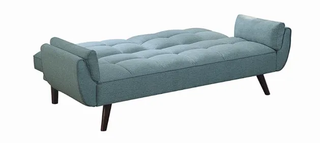 Caufield Biscuit-tufted Futon Turquoise Blue