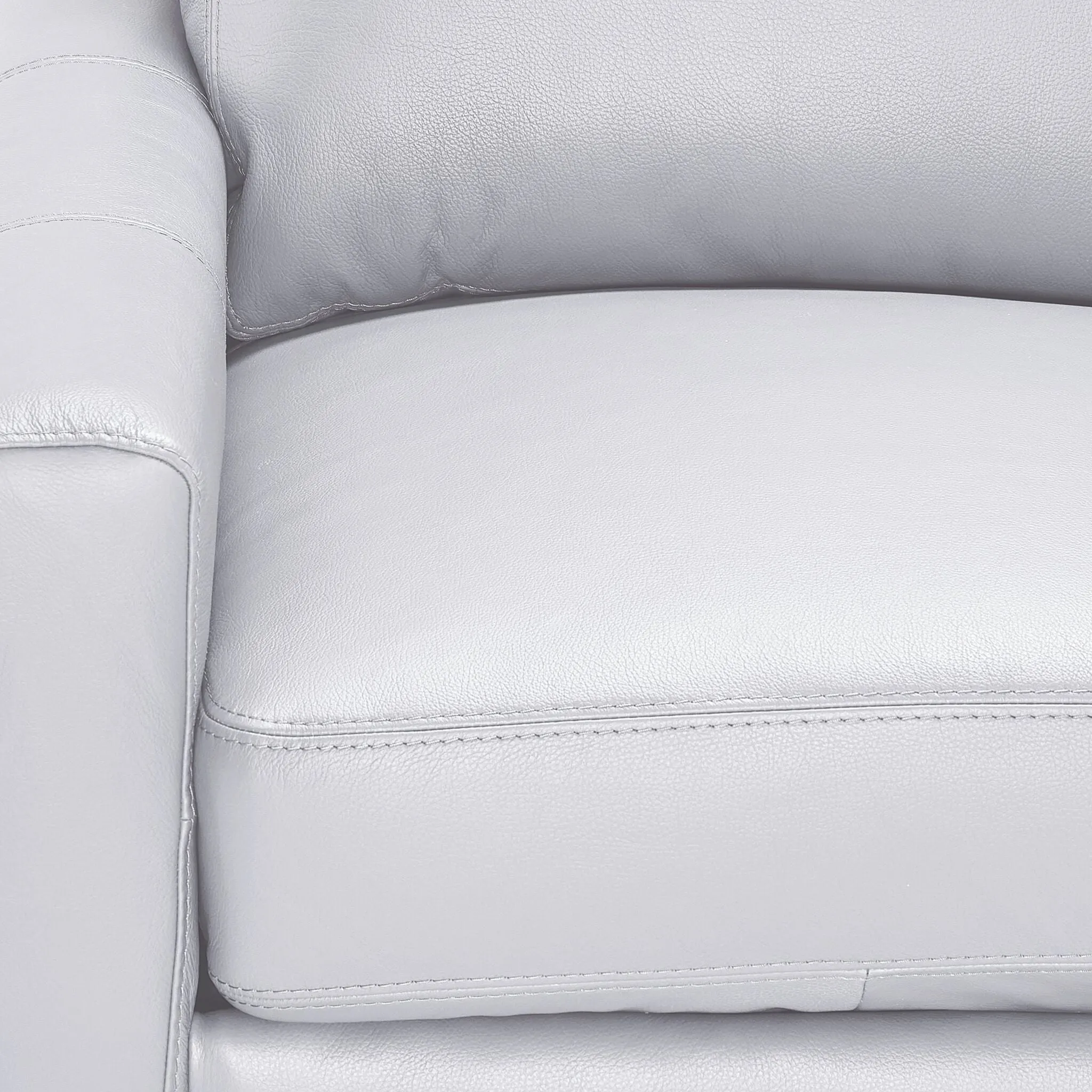 Chito Leather Sofa and Chair Set - Silver Grey