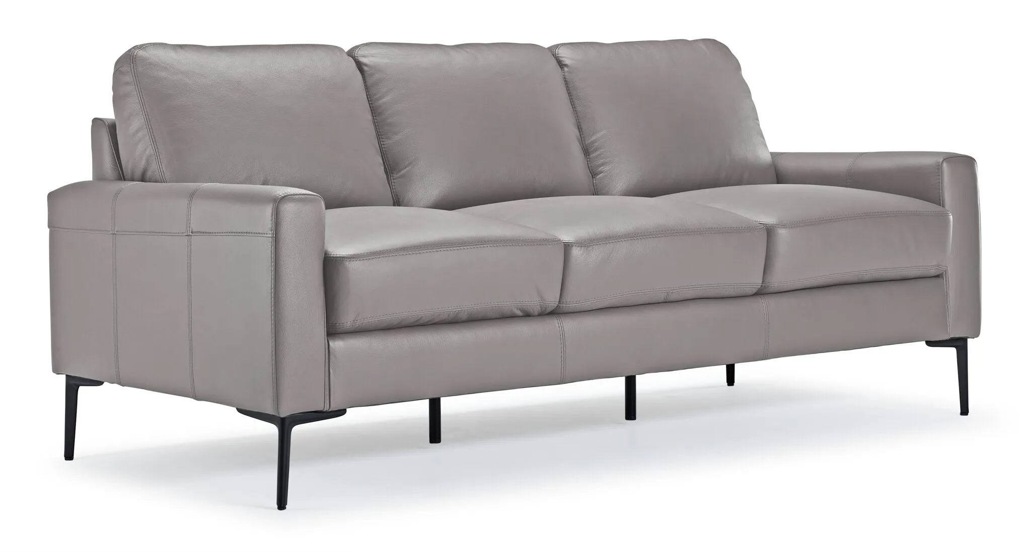 Chito Leather Sofa - Cloud Grey