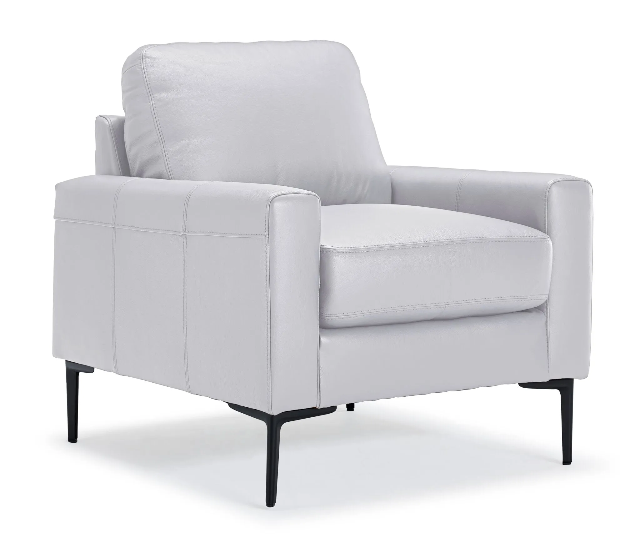 Chito Leather Sofa, Loveseat and Chair Set - Silver Grey
