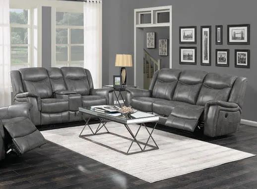 Conrad Upholstered Motion Sofa Cool Grey SOFA LOVE Seat