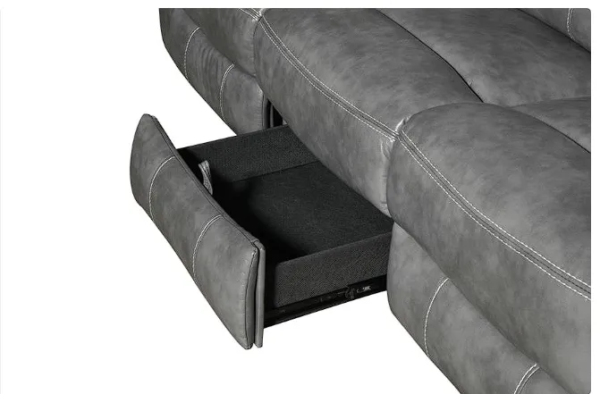 Conrad Upholstered Motion Sofa Cool Grey SOFA LOVE Seat
