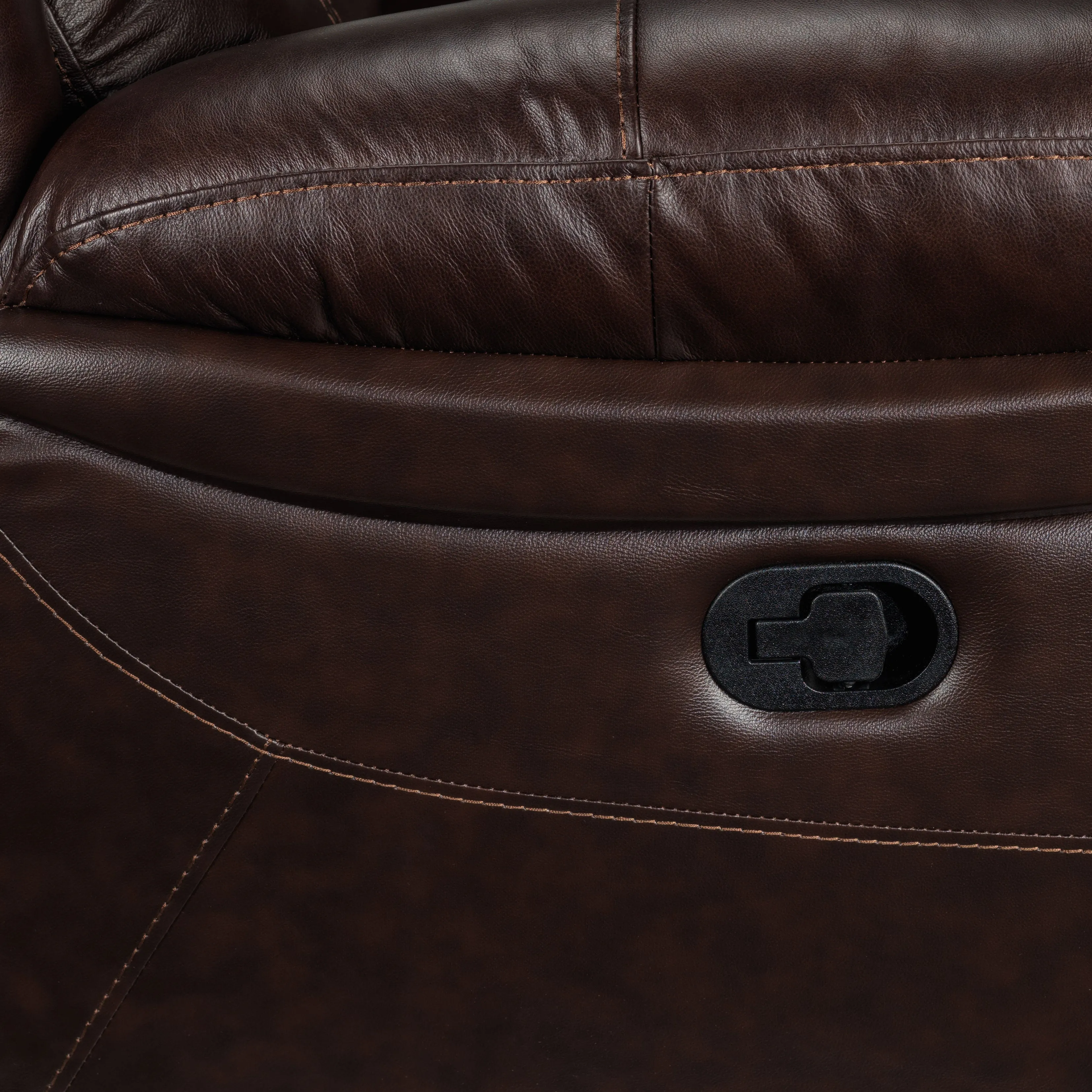 Cooper Leather Reclining Sofa, Reclining Loveseat with Console and Recliner Set - Brown