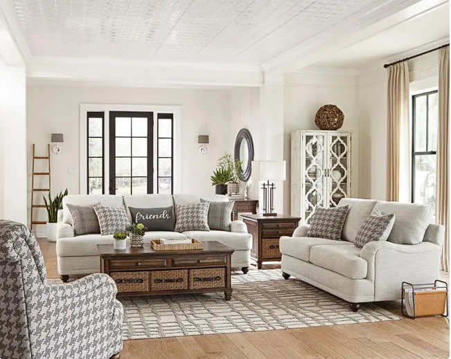 Glenn Living Room Set Light Grey