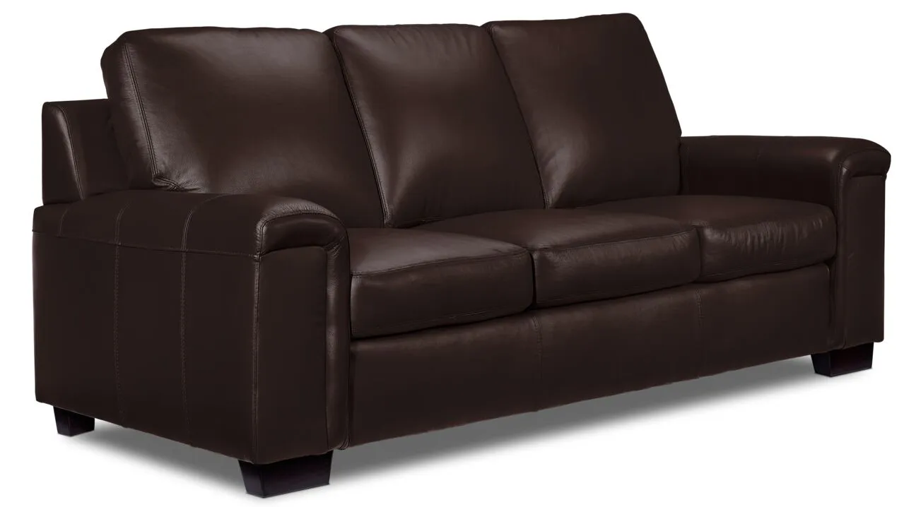 Icon Leather Sofa and Chair Set - Mocha