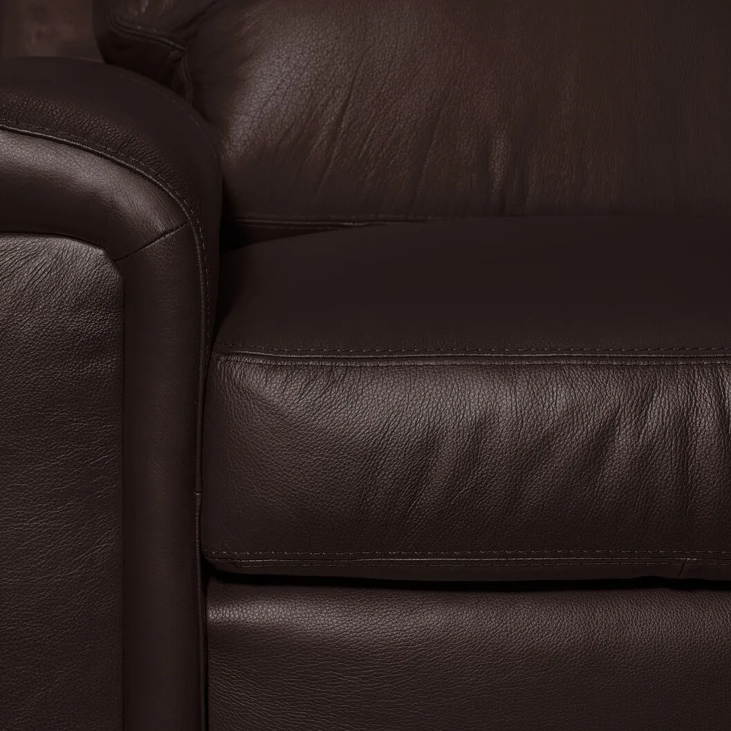 Icon Leather Sofa and Chair Set - Mocha