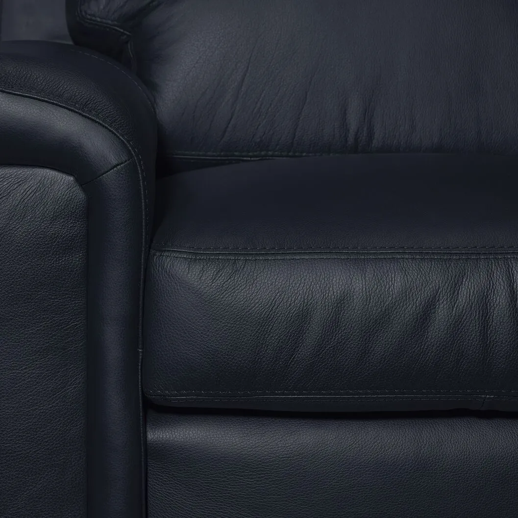 Icon Leather Sofa and Loveseat Set - Navy