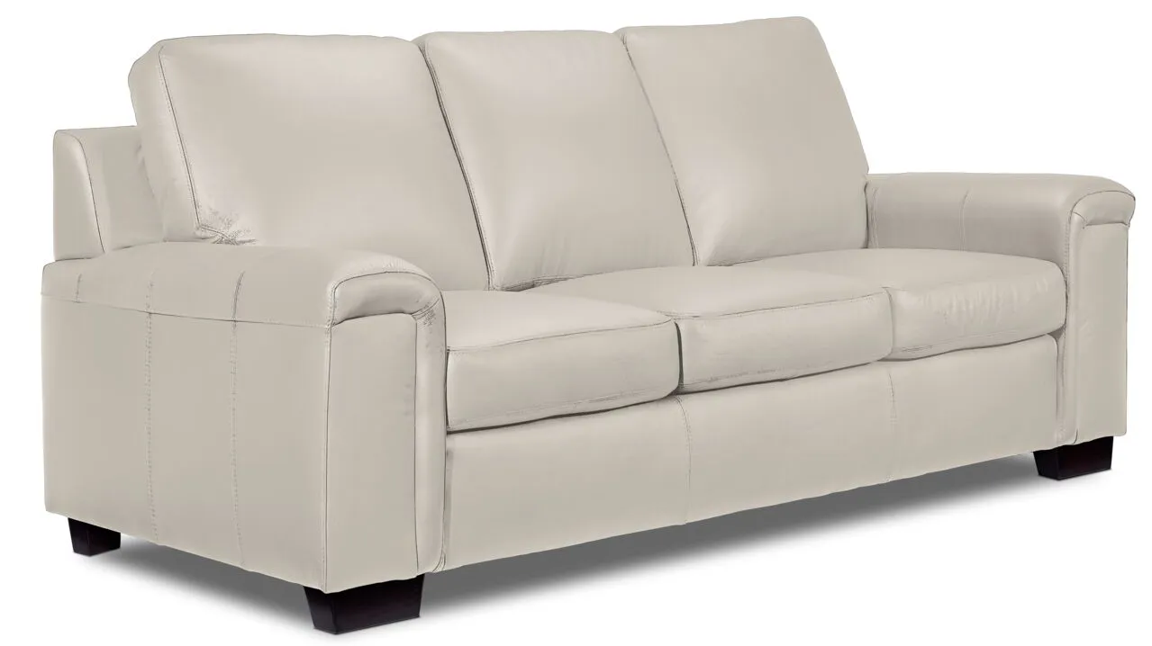 Icon Leather Sofa, Loveseat and Chair Set - Cloud Grey