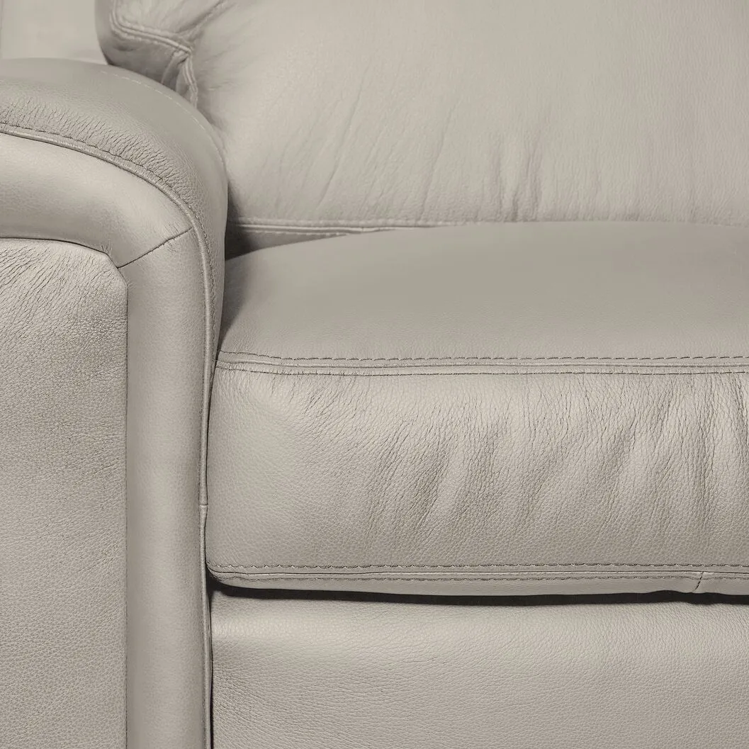 Icon Leather Sofa, Loveseat and Chair Set - Cloud Grey