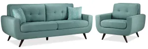 Julian Sofa and Chair Set - Teal