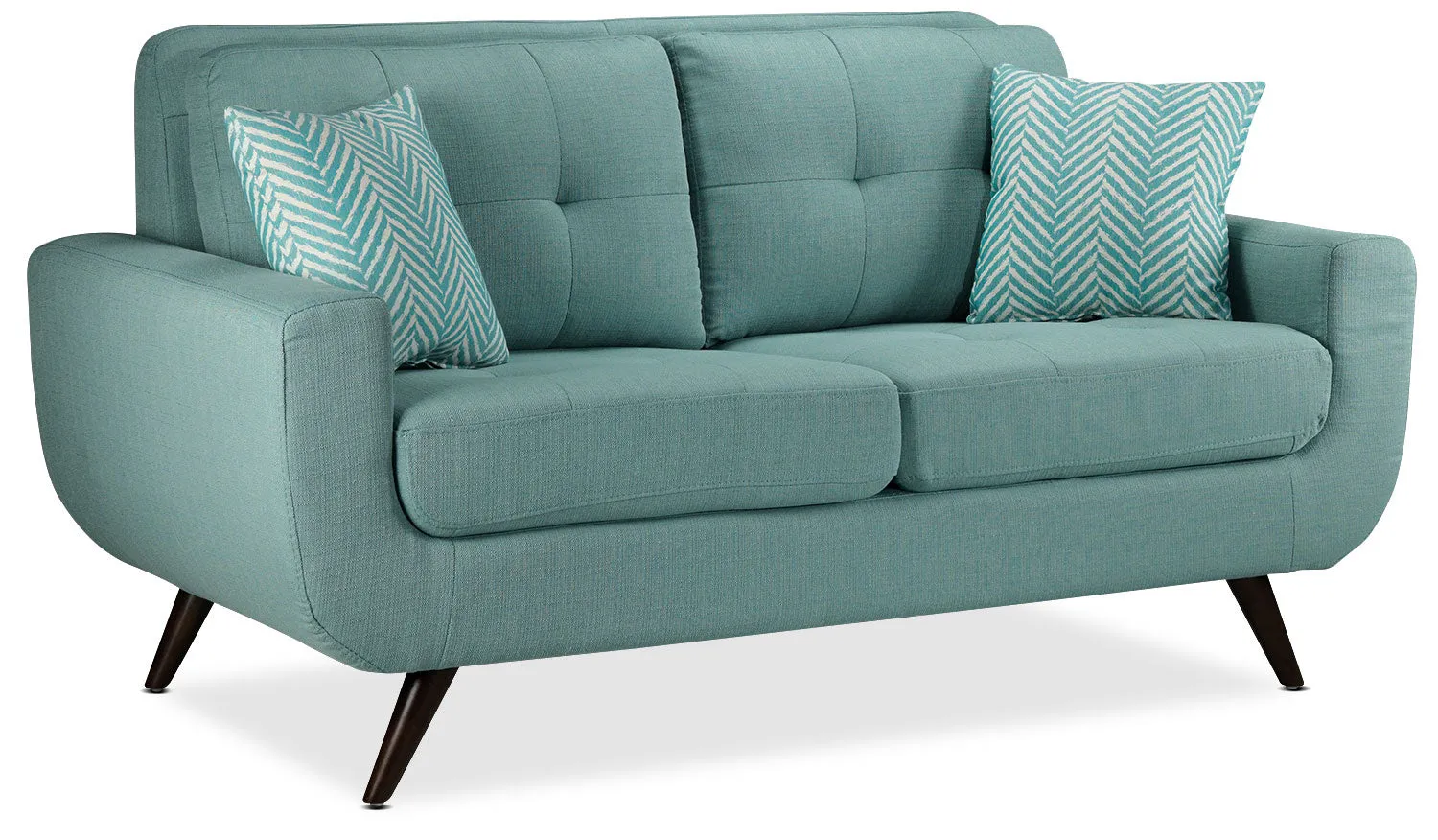 Julian Sofa and Loveseat Set - Teal
