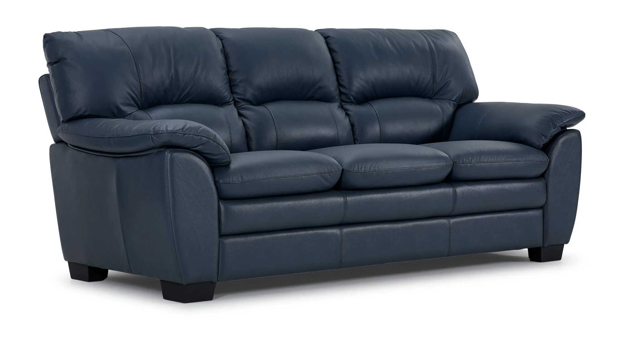 Kendrick Leather Sofa and Loveseat Set - Blue