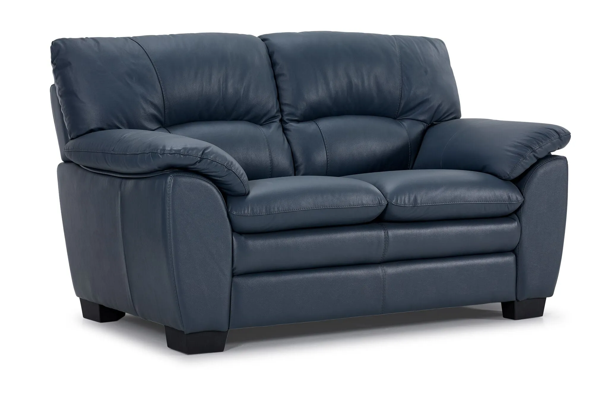 Kendrick Leather Sofa and Loveseat Set - Blue