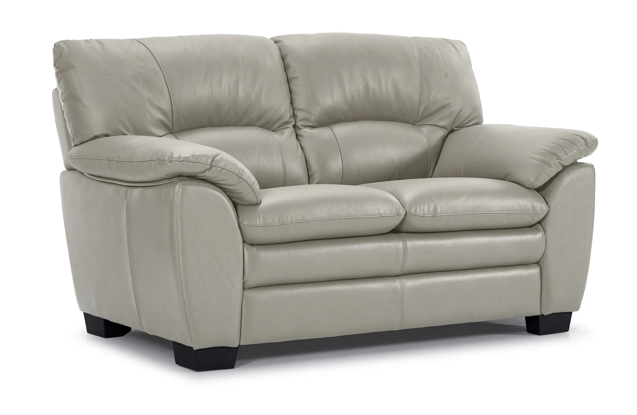 Kendrick Leather Sofa and Loveseat Set - Silver Grey