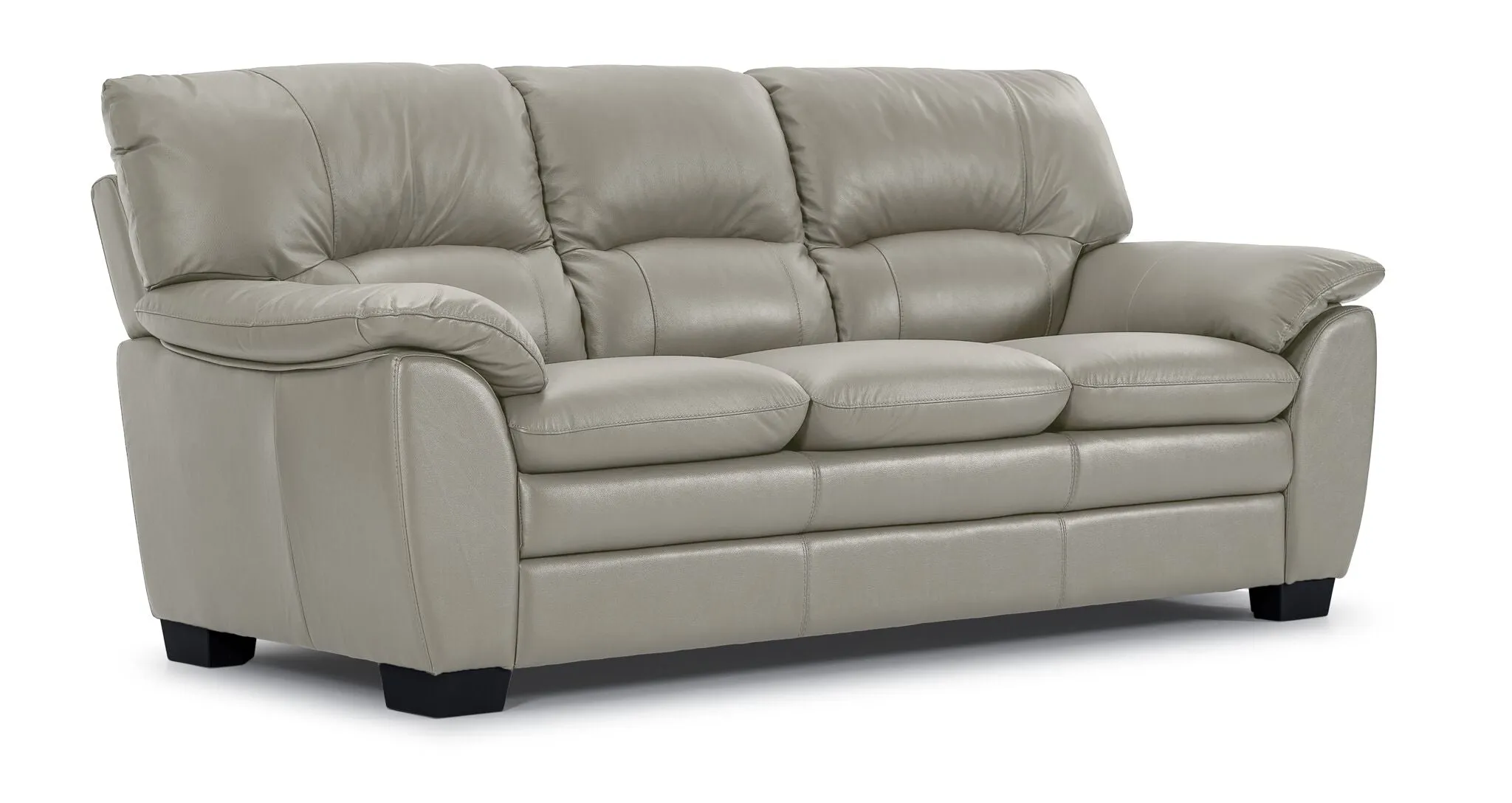 Kendrick Leather Sofa and Loveseat Set - Silver Grey