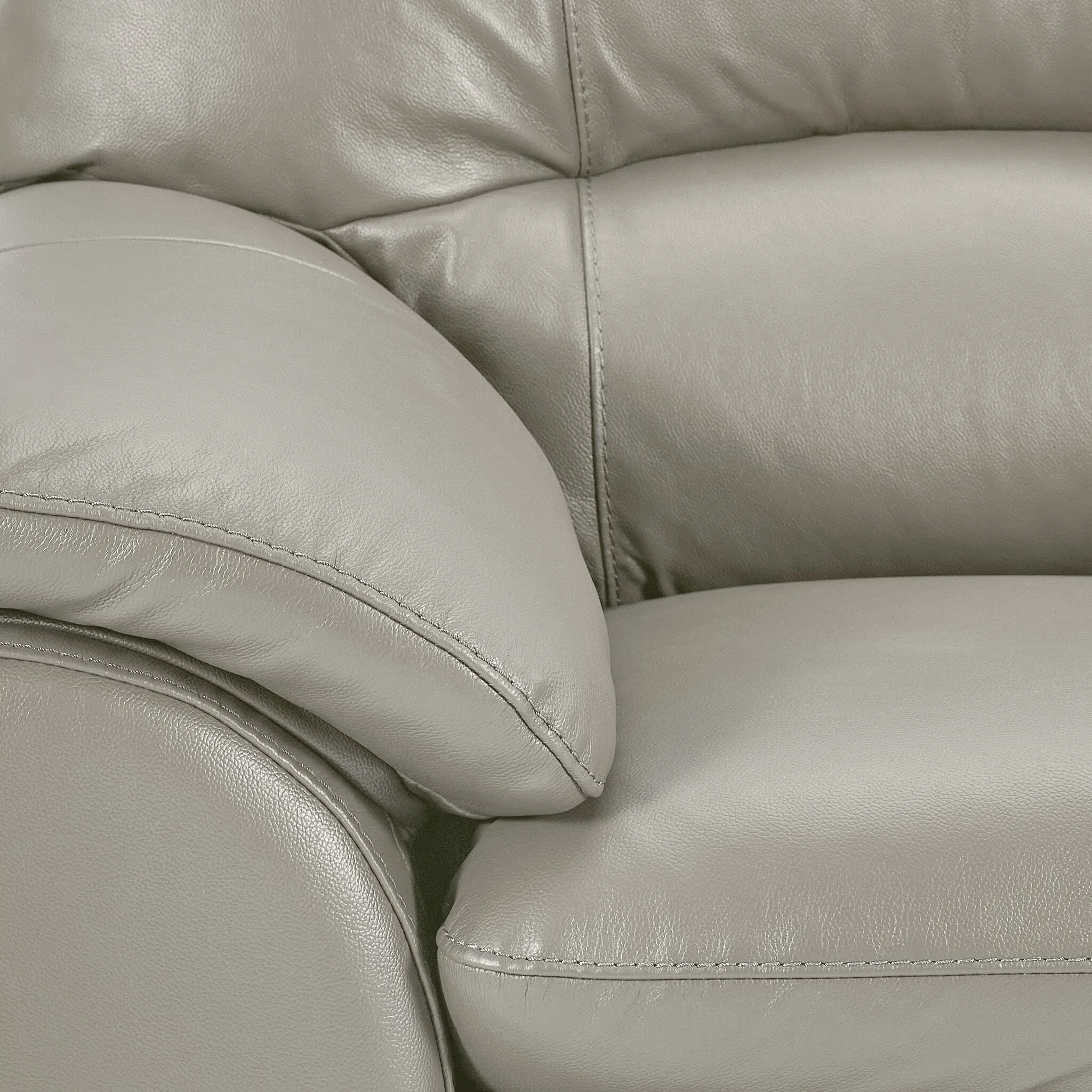 Kendrick Leather Sofa and Loveseat Set - Silver Grey