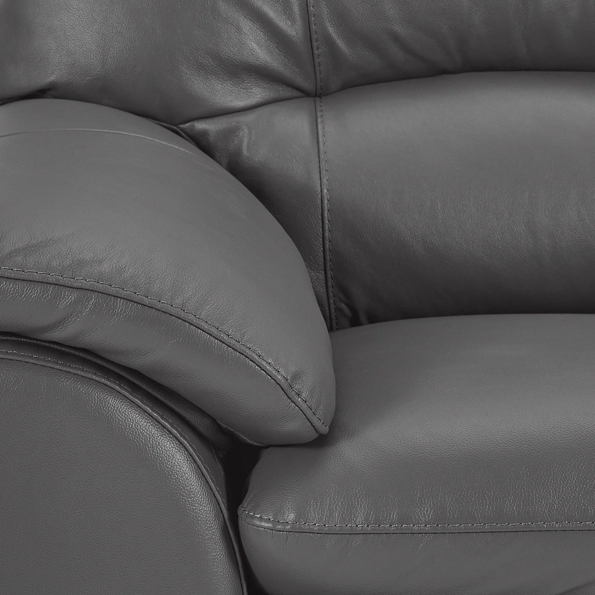 Kendrick Leather Sofa, Loveseat and Chair Set - Grey