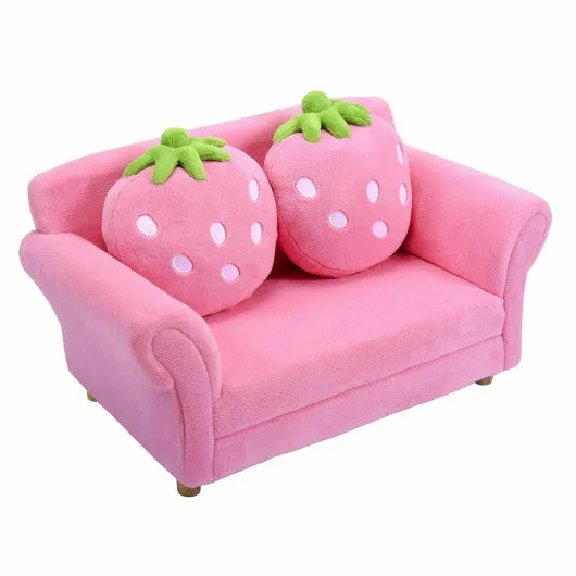 Kids Strawberry Armrest Chair Sofa-Pink