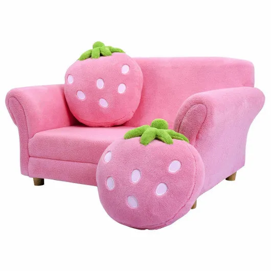 Kids Strawberry Armrest Chair Sofa-Pink