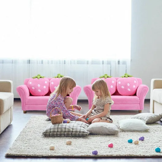Kids Strawberry Armrest Chair Sofa-Pink