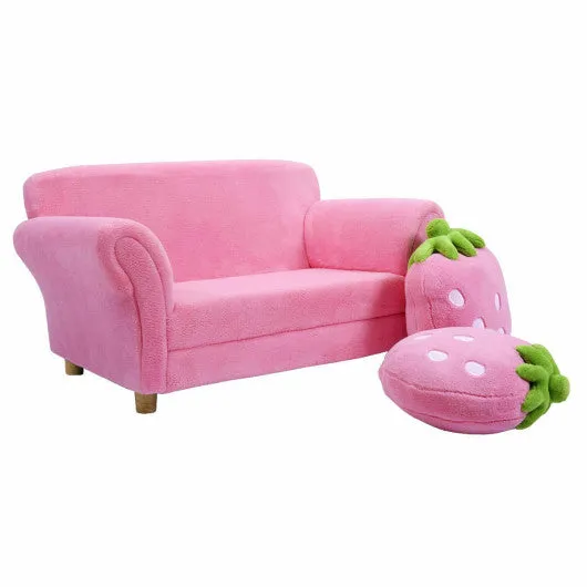 Kids Strawberry Armrest Chair Sofa-Pink