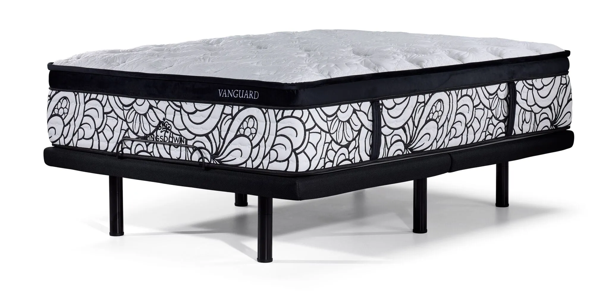 Kingsdown Vanguard Medium Euro Top Queen Mattress and L2 Motion Pro Adjustable Base