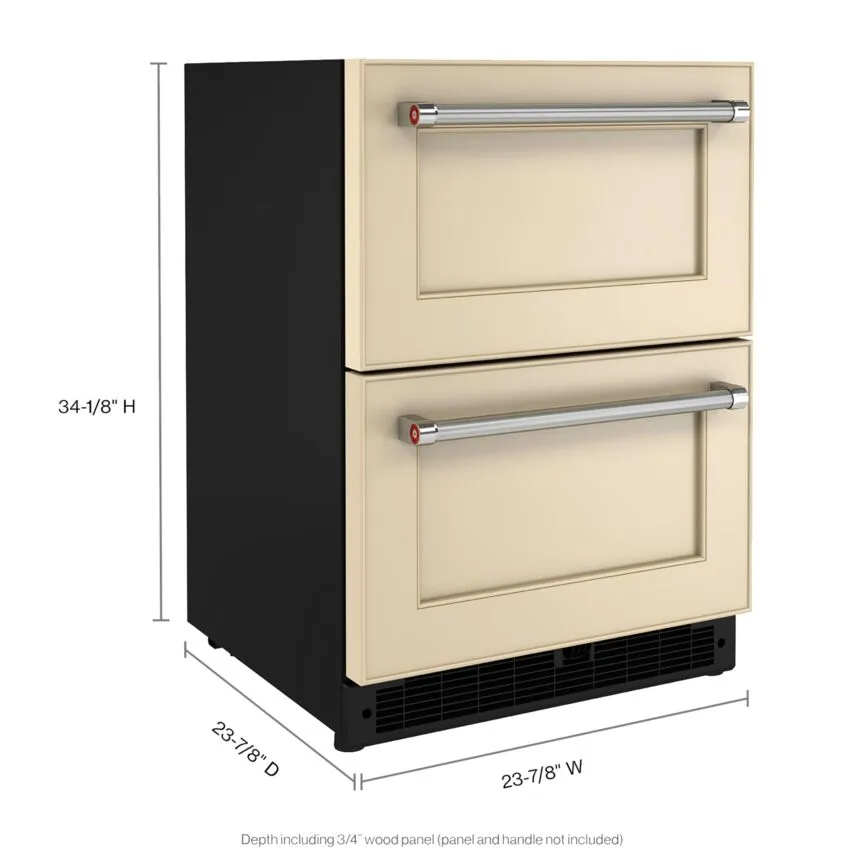 KitchenAid Panel Ready 24" Undercounter Double-Drawer Refrigerator (4.44 Cu.Ft) - KUDR204KPA