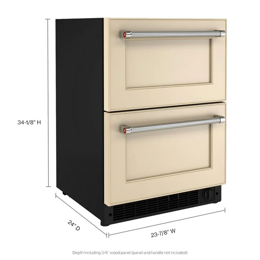 KitchenAid Panel Ready 24" Undercounter Double-Drawer Refrigerator/Freezer (4.29 Cu Ft) - KUDF204KPA