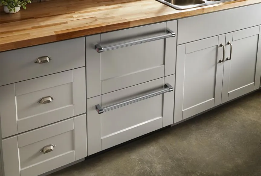 KitchenAid Panel Ready 24" Undercounter Double-Drawer Refrigerator/Freezer (4.29 Cu Ft) - KUDF204KPA