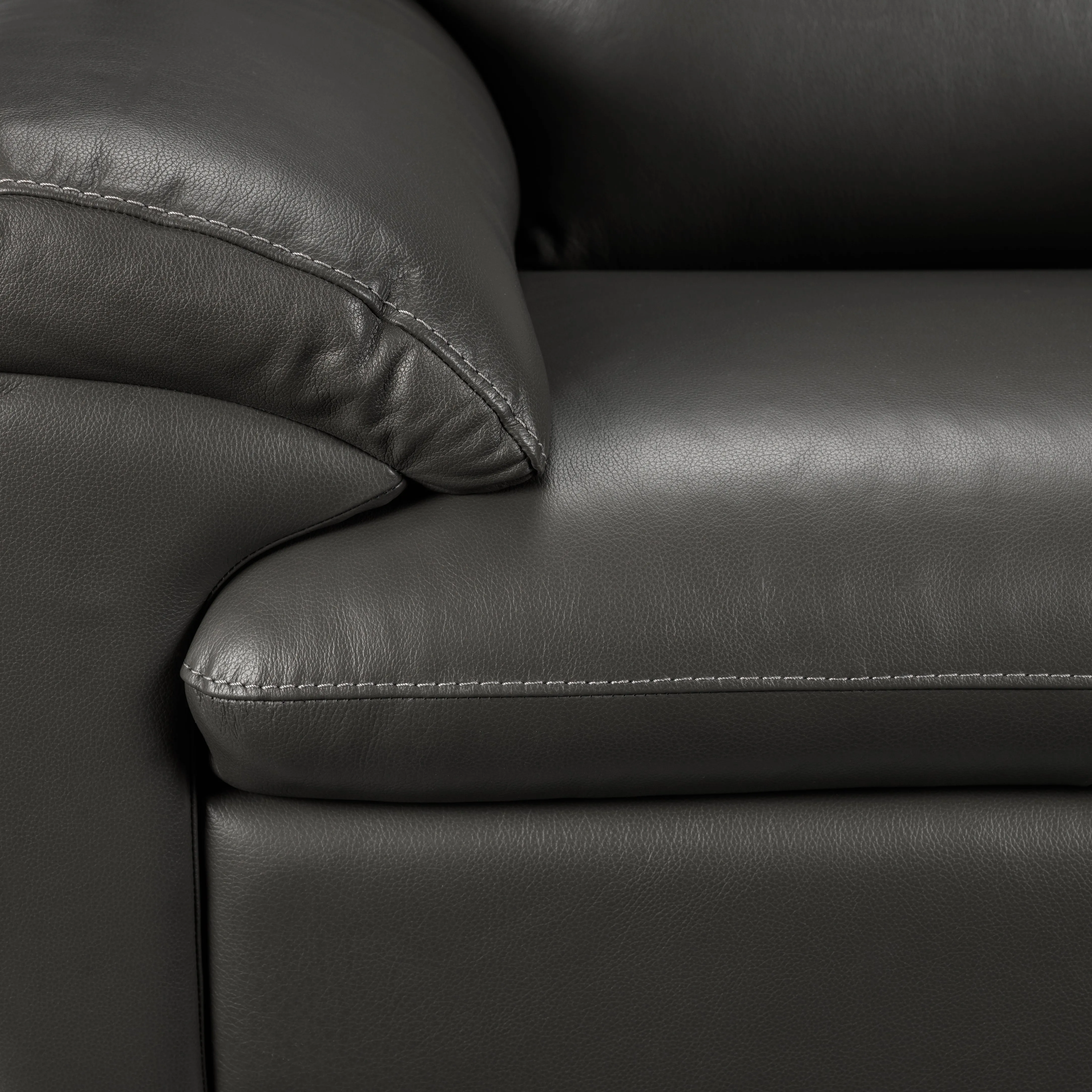 Leonardo Leather Sofa and Loveseat Set - Grey